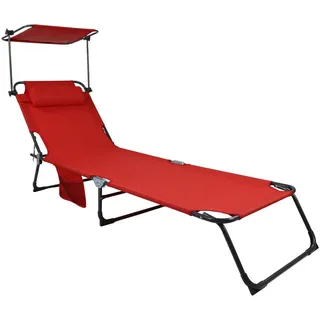 VCM Sonnenliege 185 x 55 x 24 cm Rot