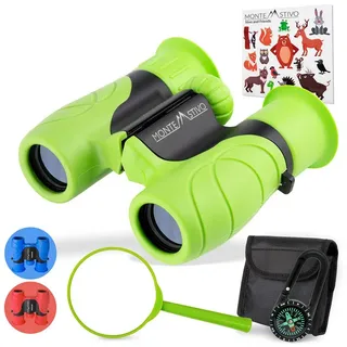 Monte Stivo Monte Stivo® Junior | Vergleichssieger Fernglas für Kinder 8x21 mit Lupe Kompass | Set Spielzeug für Junge und Mädchen ab 4 Jahre