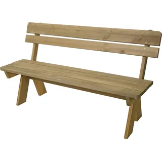 Gartenbank HWC-L66, Sitzbank Holzbank Parkbank, Gastronomie-Qualität, Massiv-Holz 148cm natur - Braun