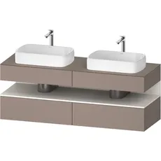 Duravit Qatego Konsolenwaschtischunterbau, 2 Auszüge, 2 Schubkästen, 2 Ausschnitte, 1600x550x600mm, Nische Weiß Supermatt, QA4779084, Farbe: Basalt Matt