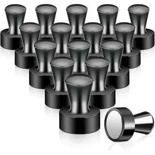 Starke Magnete, besonders starke Neodym-Magnete, 16 Stück Mini-Magnete für Kühlschrank, Magnettafel, Kegelmagnete, Lochwand, Pinnwand, kleine Magnete für Whiteboard, Büromagnete für den Kühlschrank, schwarz - Schwarz
