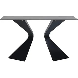 Kare Design Konsole Gloria, Schwarz, 100kg max. Belastbarkeit, Deckplatte aus Keramik, Sideboard für Wohnzimmer, Ablage für Flur, Modernes Design, Stabile Stahl Füße, 81x140x45 cm (H/B/T)