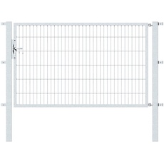 Bild Alberts Zauneinzeltür, 200 cm Breite, in versch. Höhen, silberfarben