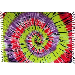 Wogeka Sarong – Blickdichtes luftiges Strandtuch in Batik Bunt für Damen & Herren als Pareo Wickelrock Cover Up Strandkleid Wrap für den Strand 17