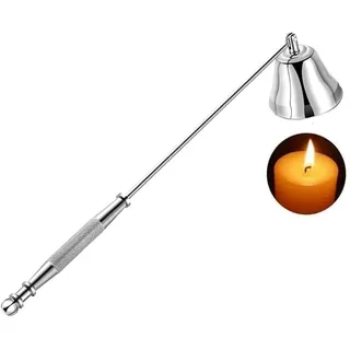 Kerzenlöscher aus Edelstahl, Dochtlöscher, 9.7in, Kerzenlöscher für die meisten Kerzen, zum Verschenken geeignet, lang (Silber)
