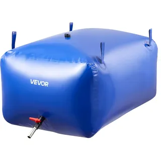 Vevor Wasserspeicherblase, 400 L Wasserbeutel, faltbarer Behälter für weiches Wasser, auslaufsicherer & reißfester PVC-Notwasserspeichertank für Wohnmobil, LKW & den Einsatz im Freien