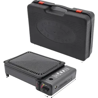Gasgrill, tragbares Design, einstellbare Temperatureinstellungen, schwarz - Schwarz