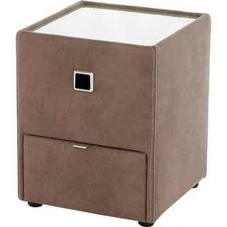 Jockenhöfer Nachtkonsole JOCKENHÖFER GRUPPE "Lancy", braun (braun 415, 08), B:42,5cm H:53cm T:45cm, Glas, Holzwerkstoff, Sideboards, Nachtkonsole, mit LED-Beleuchtung