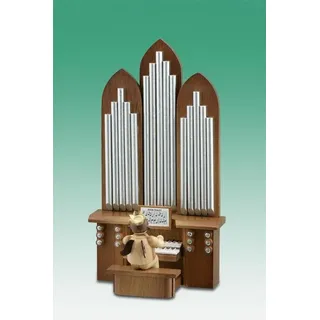 Holzengel Weihnachtsengel Orgel mit engel Ohne Krone / natur Höhe ca 6,5 cm NEU