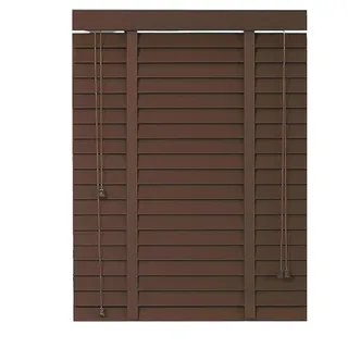 LGHSWDQ Holzjalousie Gefiltertes Licht für Innen, Wand- und Deckenmontage, 25 40 60 80 100 120 140 160 180 215 cm Jalousette Echtholz Verdunkelung, 50 mm Lamellen Holz Jalousien Horizontal(Coffee)