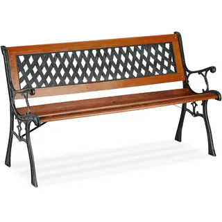 Relaxdays Gartenbank 130 x 125 x 73 cm Braun