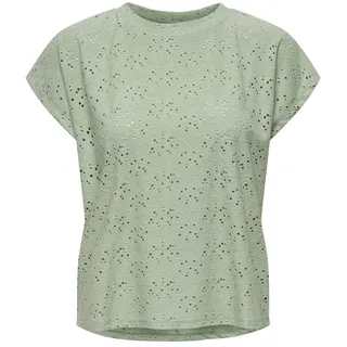 Only Damen, Onlsmilla S/S Top JRS Noos T-Shirt, Frosty Green, Small