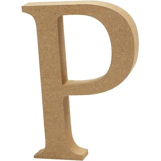 Creativ Buchstabe P, aus MDF, Braun, 13 x 2 cm