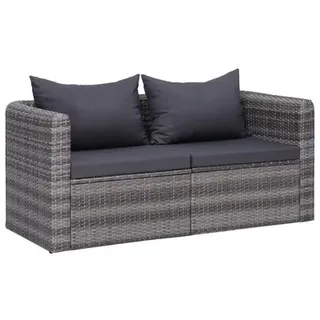 vidaXL Garten-Ecksofas grau 2 St.