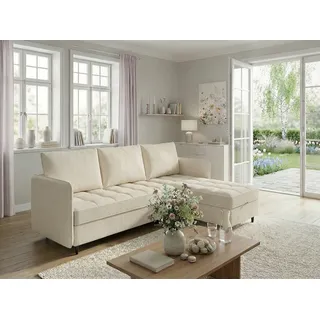 dorel home »LINDHUS, L-Form, verschiedene Stellvarianten, Modulsofa« Recamiere, Stauraum, Cord und Chenille-Bezug,