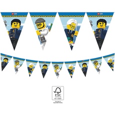 Bild 92250 - Flaggenbanner, Lego City, FSC® Mix, Girlande Polizeimotiv, Geburtstag, Mottoparty