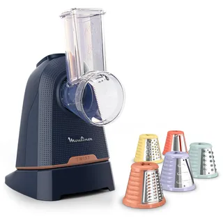 Moulinex Fresh Express Twist Multi-Zerkleinerer, 5 Funktionen, Schneiden, Zerkleinern, Reiben, Riffeln, 150 Watt, spülmaschinengeeignet, kompakt, Blau, DK8654E0