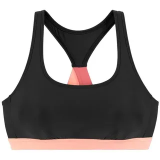 LASCANA ACTIVE Bustier-Bikini-Top »Janni«, mit kontrastfarbenen Details, schwarz