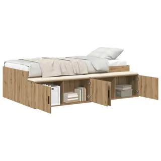 vidaXL Bettrahmen mit Speicher Artisan-Eiche 80 x 200 cm Holzwerkstoff - Braun