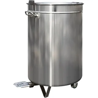 Muelleimer aus Edelstahl, 80L, mit Fusspedal - Silber