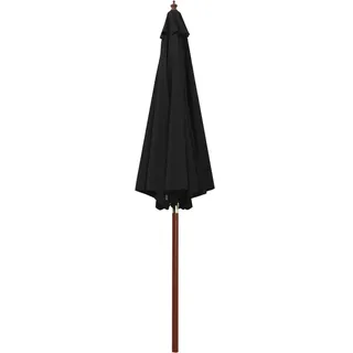 vidaXL Sonnenschirm mit Holz-Mast 300x258 cm Schwarz - Schwarz