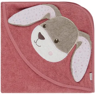 Sterntaler Kapuzenbadetuch Hase Hanni – Babyhandtuch mit Kapuze aus 100% Baumwolle, saugfähig & weich – Kapuzenhandtuch mit süßen 3D-Ohren – Mädchen Badetuch perlrosa, 100 x 100 cm