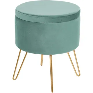 Beliani Hocker Silas Samt 42 x 44 x 42 cm Grün