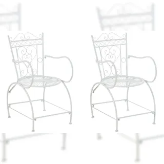CLP Gartenstuhl 2er Set 48 x 88 x 60 cm weiß