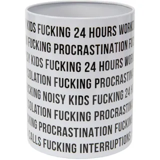 FISURA - Weißer origineller Stiftehalter mit lustigem Spruch für das Home Office Praktischer Organizer für Schreibtisch und Büro Geschenkidee für Kollegen und Erwachsene