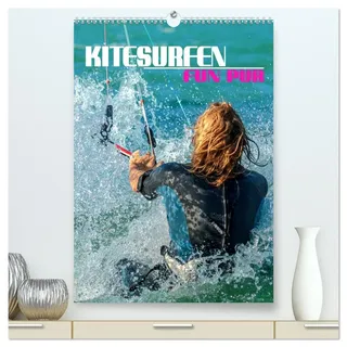 Kitesurfen - Fun pur (hochwertiger Premium Wandkalender 2026 DIN A2 hoch), Kunstdruck in Hochglanz: Spektakuläre Actionszenen, eingefangen an traumhaften Surfspots rund um den Globus (CALVENDO Sport)