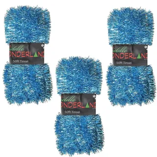 Weihnachtsbaum 3 Packungen 50ft x 3cm (150ft) Lametta Großartig Wert - Blau
