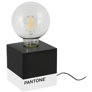 Pantone by Homemania 7012-9005-PN Homemania Schreibtischlampe, Schreibtisch, Schwarz, Weiß, Holz, 9,5 x 9,5 x 9,5 cm, 1 x E27, max. 100 W, Maße des Produkts: L 9,2 x T 9,2 x A9,2 cm, 0,52 kg