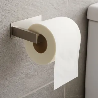 Edelstahl Toilettenpapierhalter zum Ankleben, 1 Set, in Silber-Farben, Halter Toilettenpapier, Selbstklebende WC Rollen Halterung, Klopapierhalterung kleben, Bad Rollenhalter Klo Rapier, Wandhalter