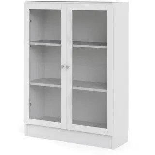 ebuy24 Regal Weiß , Holzwerkstoff , 2 Fächer , 79x107x28 cm , Esszimmer, Vitrinen, Vitrinenschränke