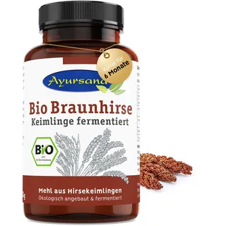 Ayursana Bio Braunhirse Keimlinge 300g – Glutenfreies Hirsemehl reich an Silicium – Bio Braunhirse gemahlen, ideal für vollwertige Ernährung - Supplement für Haut, Haare, Nägel, Gelenke & Knochen