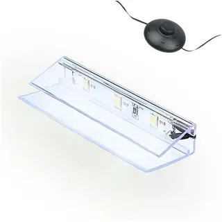 Kalb Material Für Möbel kalb | LED Glaskantenbeleuchtung Ambilux Clip transparent 3000K 5000K 1-10 Sets für Glasböden 4-10mm Fußschalter Glasbodenbeleuchtung erweiterbar um Dimmer/Controller Plug & Play (kaltweiß, 1er Set)