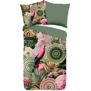 Duvet cover HIP 155x220 + 1* 80x80 cm - mandalas, tropical, flowers - Grün