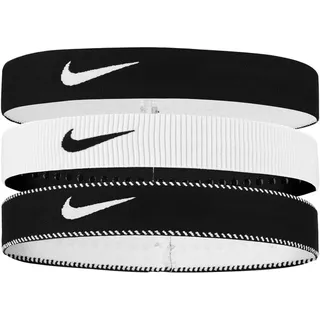 Nike Herren Flex Classic Wide Headbands 3er Pack Stirnbänder Running Fitness Training Sport Haarband Set breit, Black/White/Black, One Size