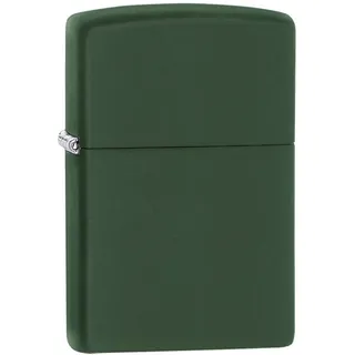 Zippo Sturmfeuerzeug - Green Matte, Base Model - Nachfüllbar - Wiederverwendbar - Windfestes Design - Geschenkbox - Made in USA