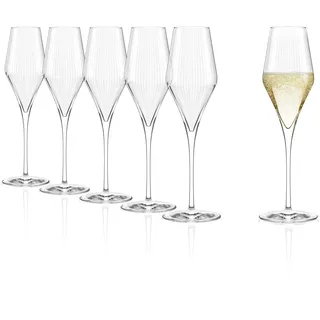 Stölzle Lausitz Champagnergläser Symphony 6er-Set 290 ml – Elegante Champagnerkelche ideal für Sekt & Prosecco – Sektgläser aus bleifreiem Kristallglas – Spülmaschinen- & stoßfest, Made in Germany