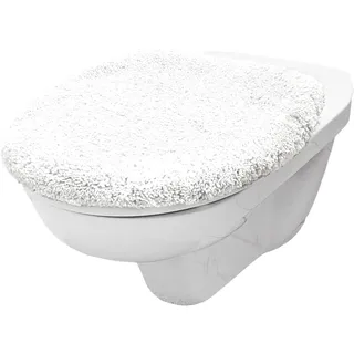 Brandsseller WC Deckelbezug 38x48 cm Ausschnitt aus weichem Mikrofaserstoff Toiletten Sitzbezug für Optimalen Komfort und Stil-Weiss