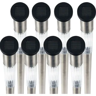 LED Solar Stablampe XXL für Außen ( 8er Pack ),wetterfest IP44 spritzwassergeschützt, 71 cm Gartenleuchte mit Erdspieß, Beleuchtung für Terrasse