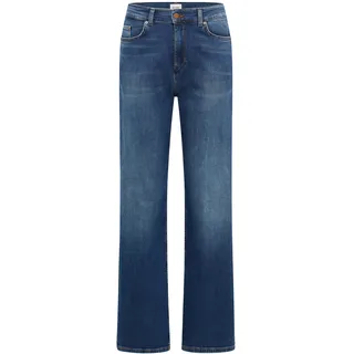 Weite Jeans MUSTANG "Damen Style Madison Wide", Damen, Gr. 28, Länge 32, 782 mittelblau, Denim/Jeans, 98% Baumwolle, 2% Elasthan, unifarben, weit, Jeans Weite Jeans