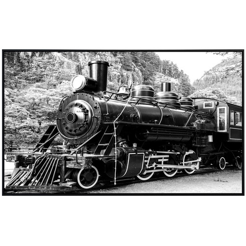 Bild von Infrarotheizung Dampflokomotive Schwarz + Weiss«, Matt-Effekt - bunt