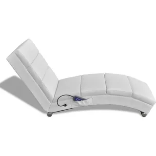 vidaXL Massage-Chaiselongue Weiß Kunstleder - Weiß