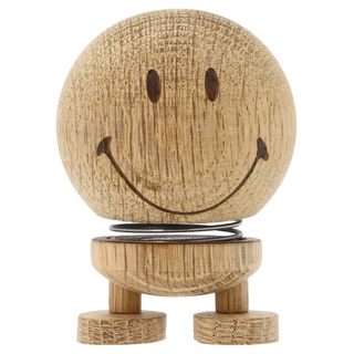 Hoptimist Smiley Wackelfigur aus Holz, Deko Skandinavisch, Deko Wohnzimmer, Schreibtisch Deko, Büro Gadgets, Tolle Kleine Geschenke, 4,5 x 5,6 x 6,6 cm, Small, Raw Oak