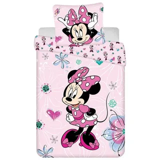 Disney Minnie Mouse Bettbezug 160 x 200 cm - 70 x 80 cm - Schwarz