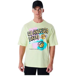 New Era Retro Graphic Los Angeles Lakers Kurzarm-t-shirt - Green Pstl - S