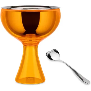 Alessi AMMI01S O "Big Love" Becher und Loeffel, orange