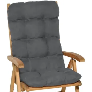 Beautissu Hochlehner Auflage 120 x 50 x 8 cm grau 2-tlg.